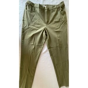 Isaac Mizrahi Live Olive Green Pull On Stretch Pants Womens Size 16 Tapered Leg
